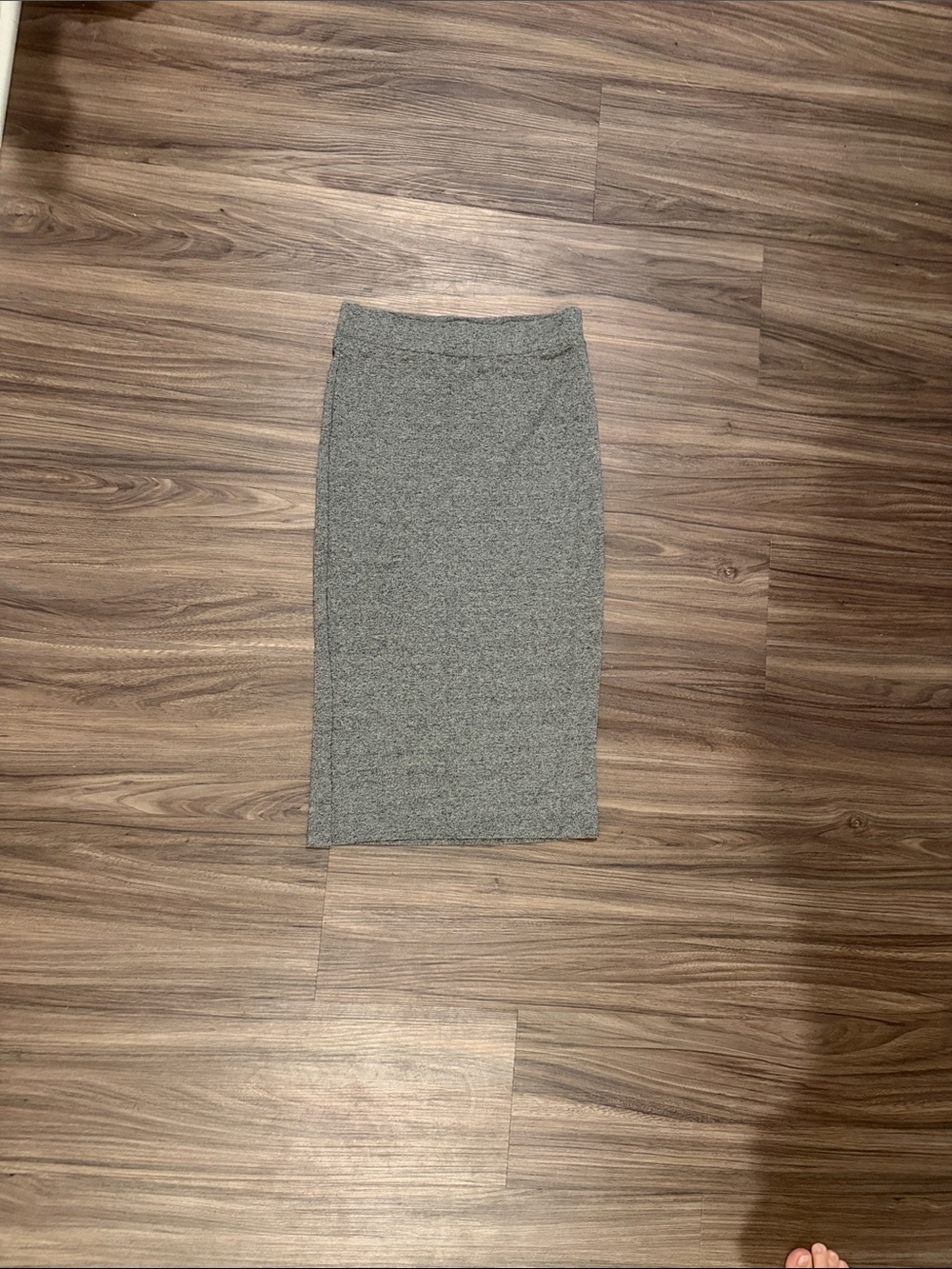 Divided Grey Knit Pencil Skirt